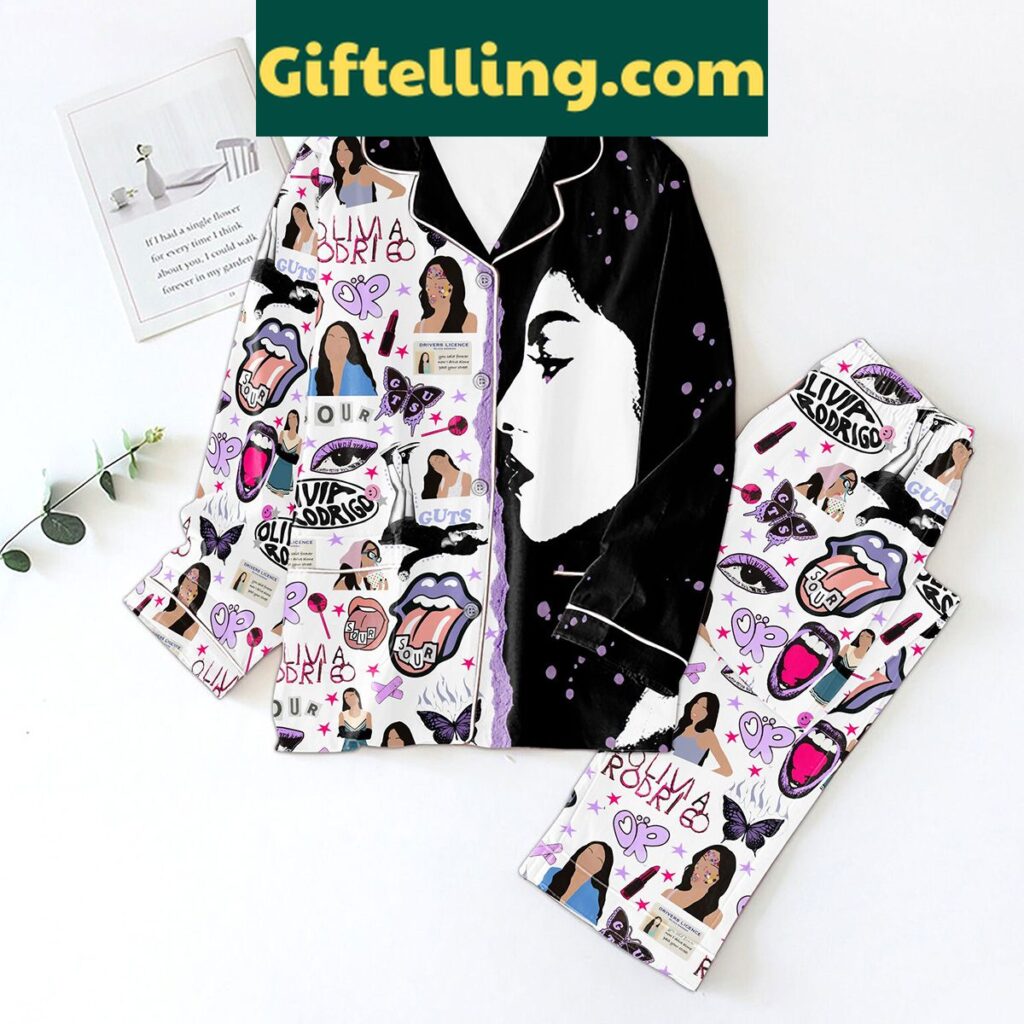 Olivia Rodrigo Sour White Version Polyester Pajamas Set