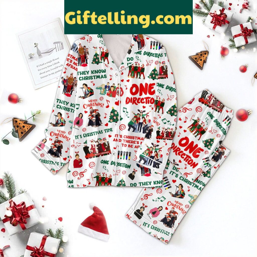 One Direction Christmas Happy Holiday Polyester Pajamas Set
