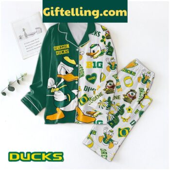 Oregon Ducks polyester pajamas set