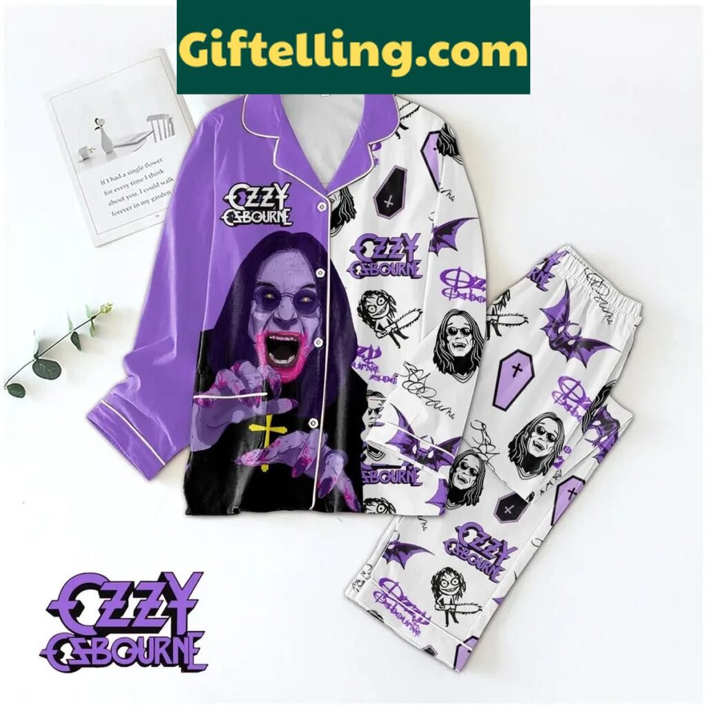 Ozzy Osbourne Madman Celebrating Christmas Polyester Pajamas Set