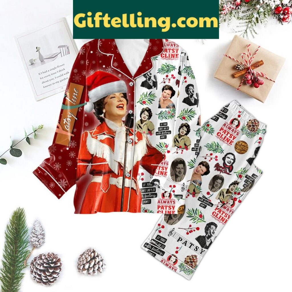Patsy Cline Christmas Pajamas Set - Music Inspired Holiday PJs