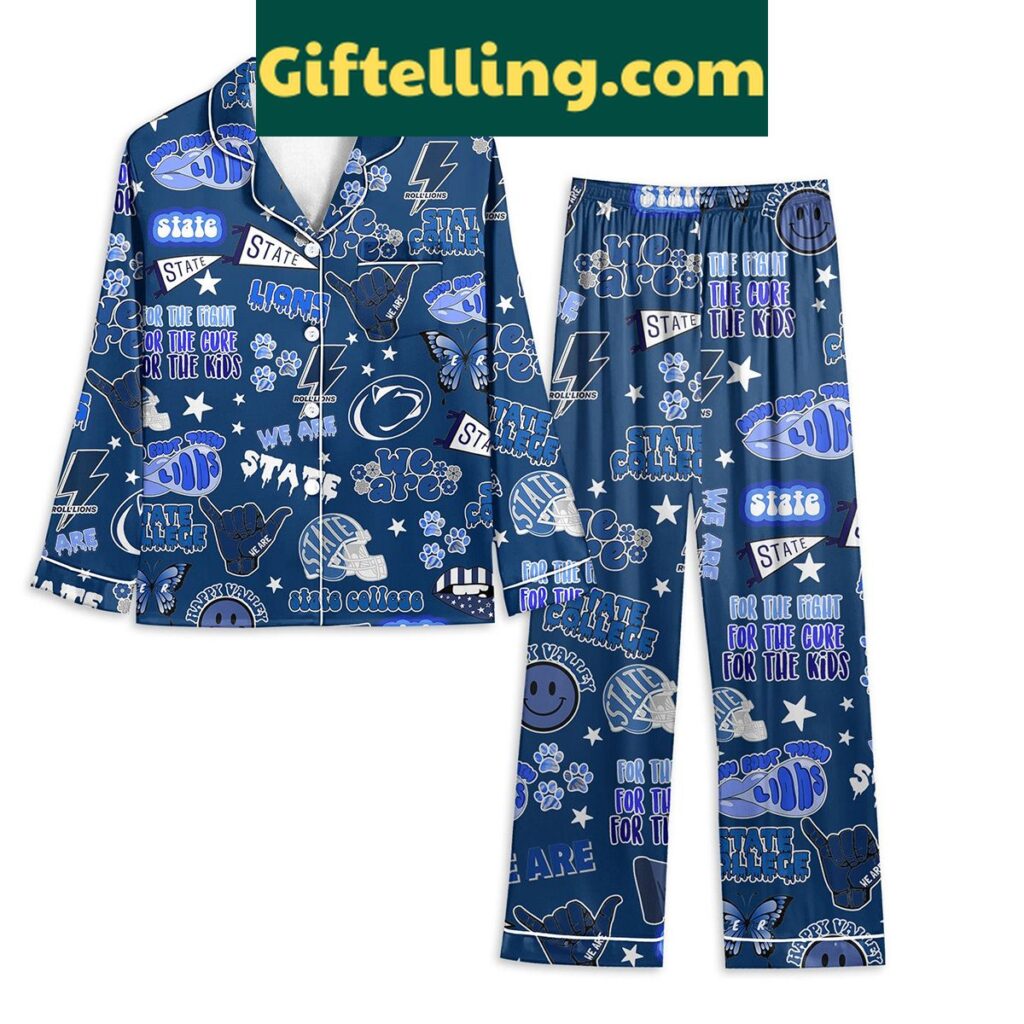 Penn State Nittany Lions Blue Fan Polyester Pajamas Set for men