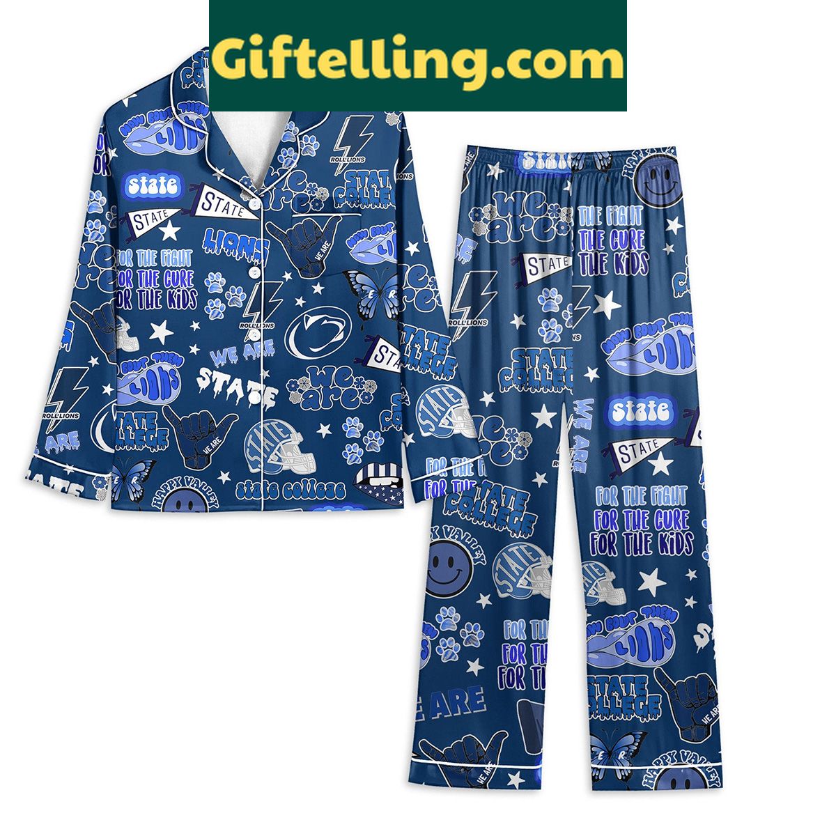 penn-state-nittany-lions-blue-fan-polyester-pajamas-set-for-comfortable-game-day-lounging-1 Penn State Nittany Lions Blue Fan Polyester Pajamas Set for men