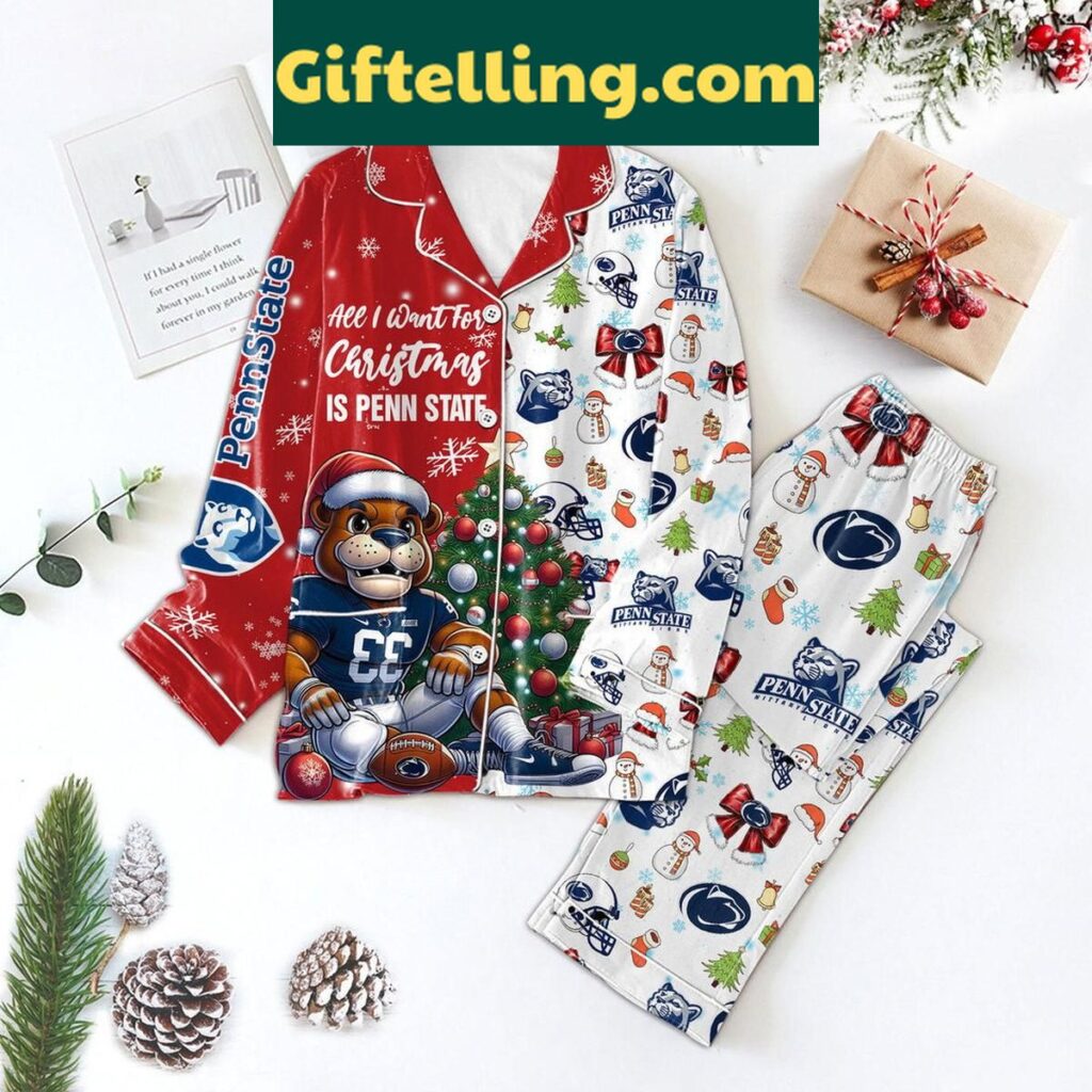 Penn State Nittany Lions Christmas Polyester Pajamas Set