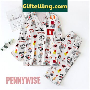 Pennywise You'll Float Too Pajamas Set, IT horror nightwear