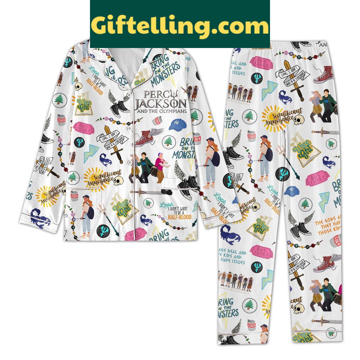 percy-jackson-demigod-pajamas-set-official-polyester-sleepwear-1 Percy Jackson Demigod Polyester Pajamas Set