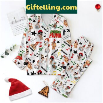 Peso Pluma Feliz Navidad Christmas Polyester Pajamas Set