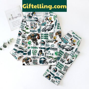 Philadelphia Eagles Go Birds Fly Eagles Fly Pajamas Set loungewear