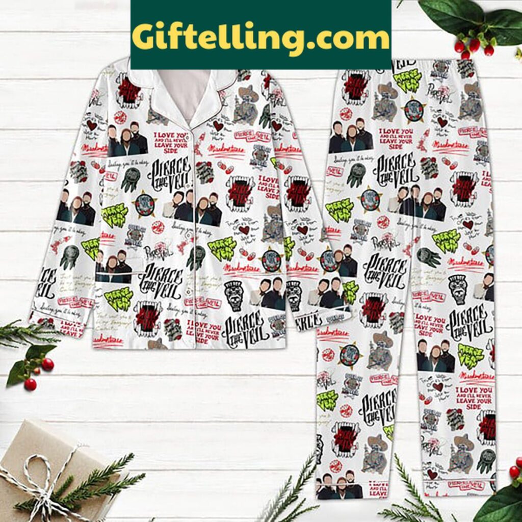 Pierce The Veil I Love You Polyester Pajamas Set, sleepwear for women and men