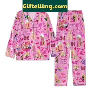 Pink Barbie Pajamas Set with Let's Go Party Come On design