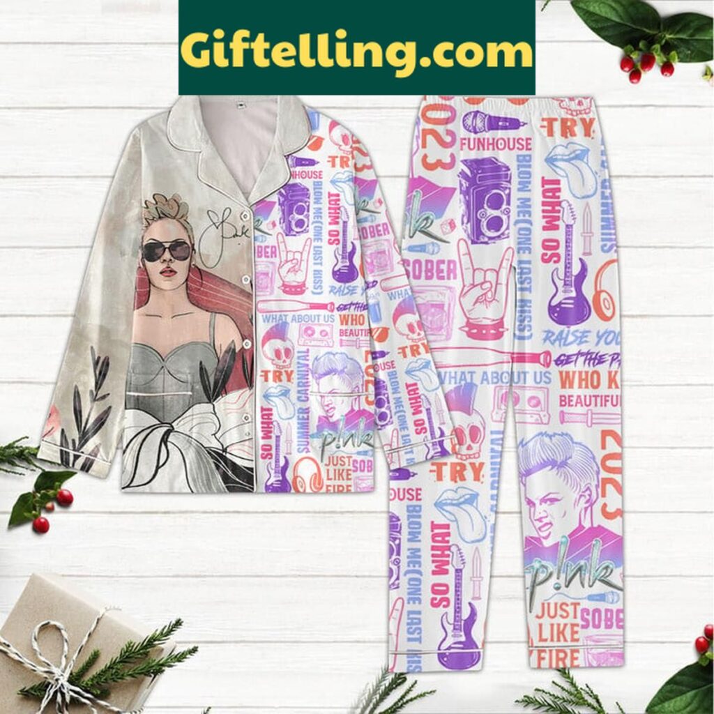 Pink Blow Me One Last Kiss Polyester Pajamas Set