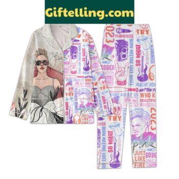 Pink Blow Me One Last Kiss Polyester Pajamas Set