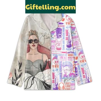 Pink Blow Me One Last Kiss Polyester Pajamas Set