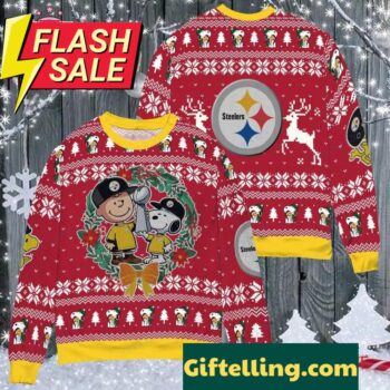 Pittsburgh Steelers NFL Snoopy Charades Movies Ugly Christmas Sweater