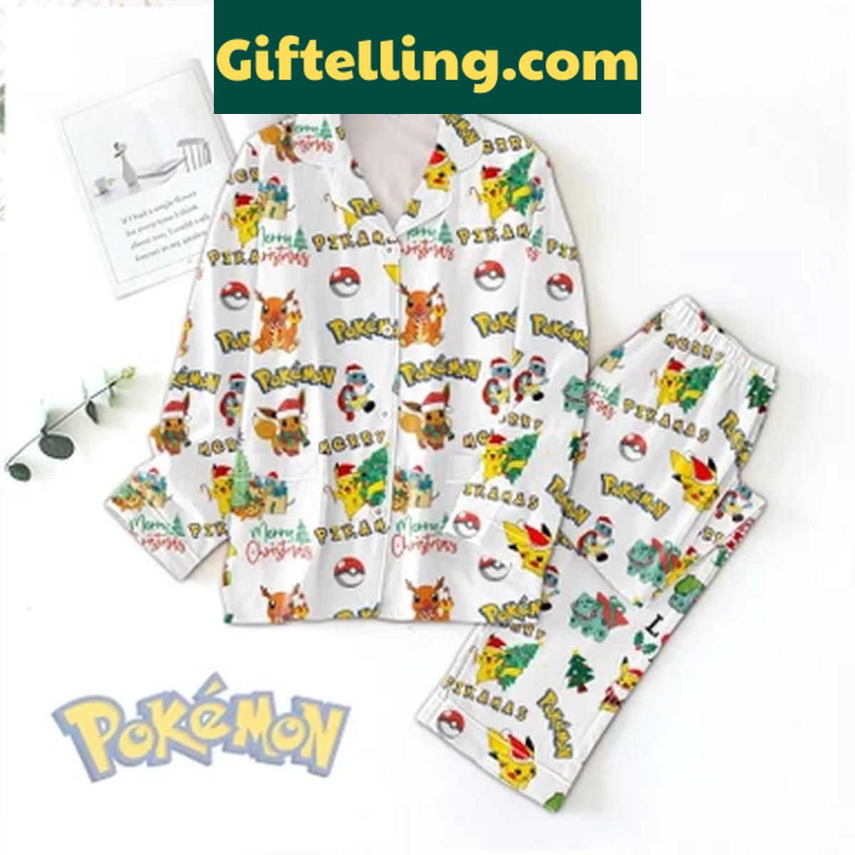 Pokemon Merry Christmas 2024 Collection Polyester Pajamas Set