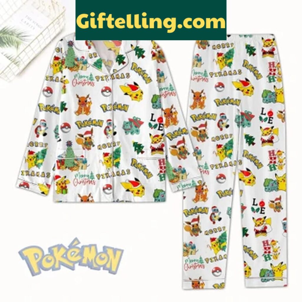 Pokémon Merry Christmas 2024 Collection Polyester Pajamas Set for Kids & Adults