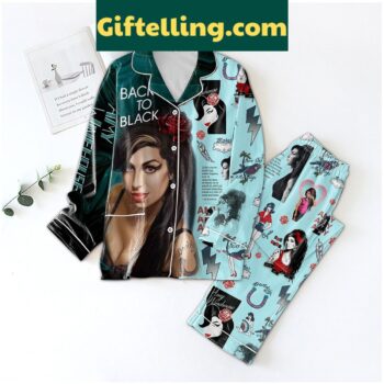 Amy Winehouse-inspired polyester pajamas set