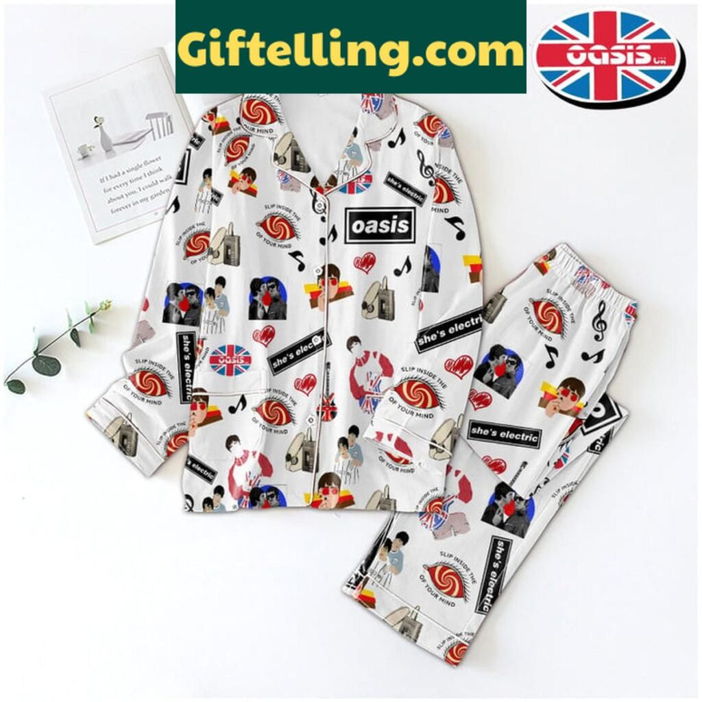 Oasis Polyester Pajamas Set with vibrant print