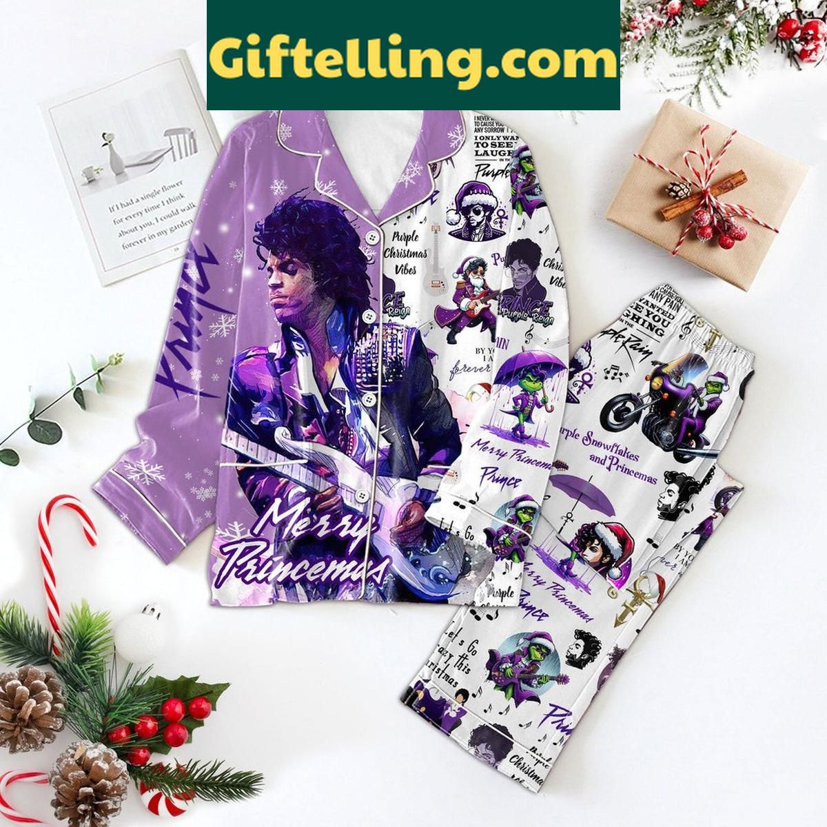 Prince All I Want For Christmas Is Merry Princemas Polyester Pajamas Set Prince All I Want For Christmas Merry Princemas Polyester Pajamas Set