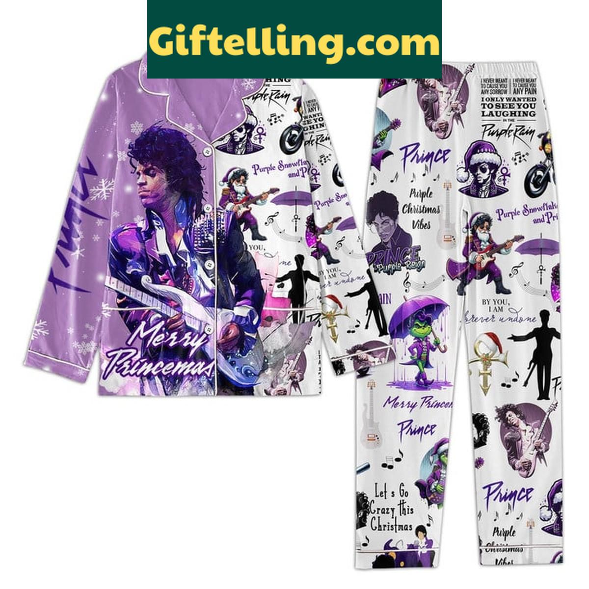 Prince All I Want For Christmas Is Merry Princemas Polyester Pajamas Set Prince All I Want For Christmas Merry Princemas Polyester Pajamas Set