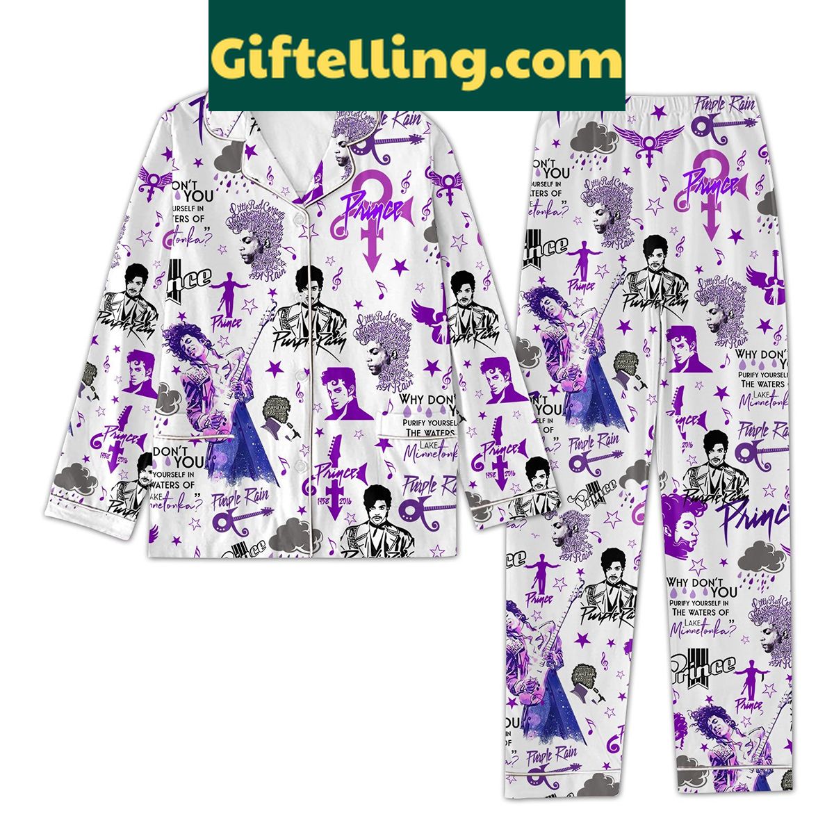 prince-purple-rain-pajamas-set-purify-yourself-in-style-1 Prince Purple Rain Pajamas Set with bold graphics and vibrant purple color