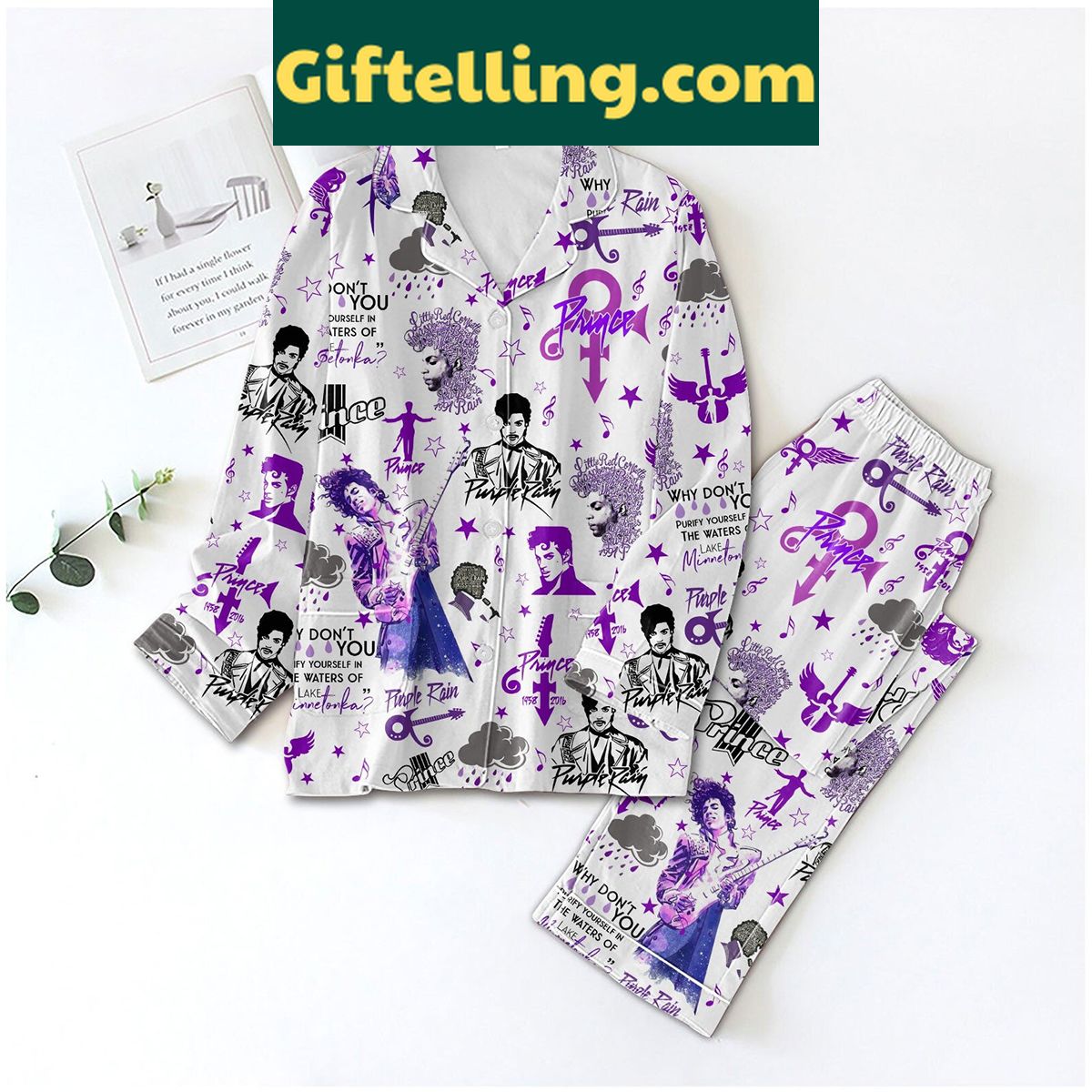 prince-purple-rain-pajamas-set-purify-yourself-in-style-2 Prince Purple Rain Pajamas Set with bold graphics and vibrant purple color