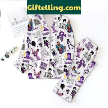 Prince Purple Rain Straight Outta Paisley Park Pajamas Set with colorful design