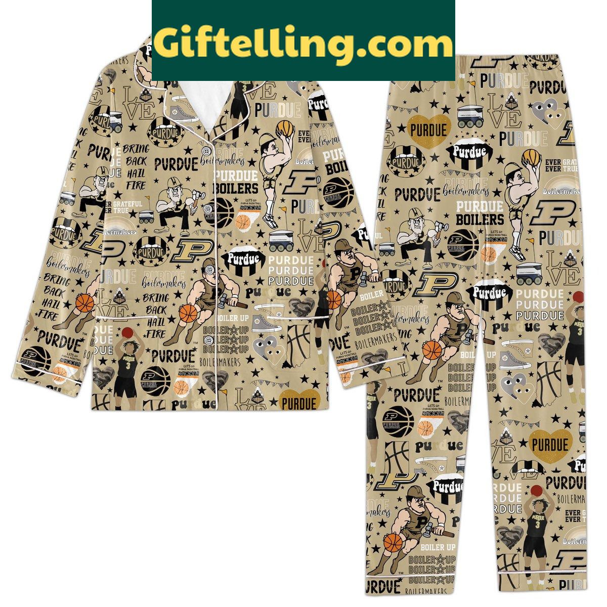 purdue-boilermakers-basketball-polyester-pajamas-set-for-men-2 Purdue Boilermakers basketball polyester pajamas set for men, featuring team graphics and colors