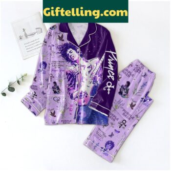 Purple Rain Lake Pajamas Set with water-inspired print