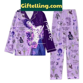 Purple Rain Lake Pajamas Set with water-inspired print