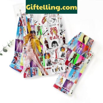 Queen Freddie Mercury God Save The Queen Christmas Polyester Pajamas Set