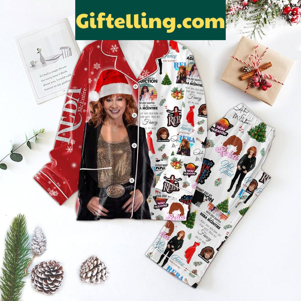 Reba McEntire Merry Christmas Not That Polyester Pajamas Set Reba McEntire Merry Christmas Pajamas Set