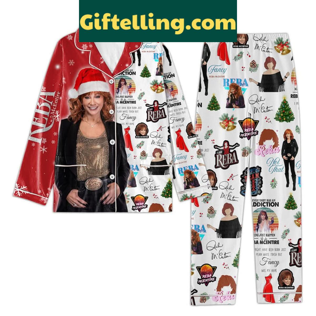 Reba McEntire Merry Christmas Not That Polyester Pajamas Set Reba McEntire Merry Christmas Pajamas Set
