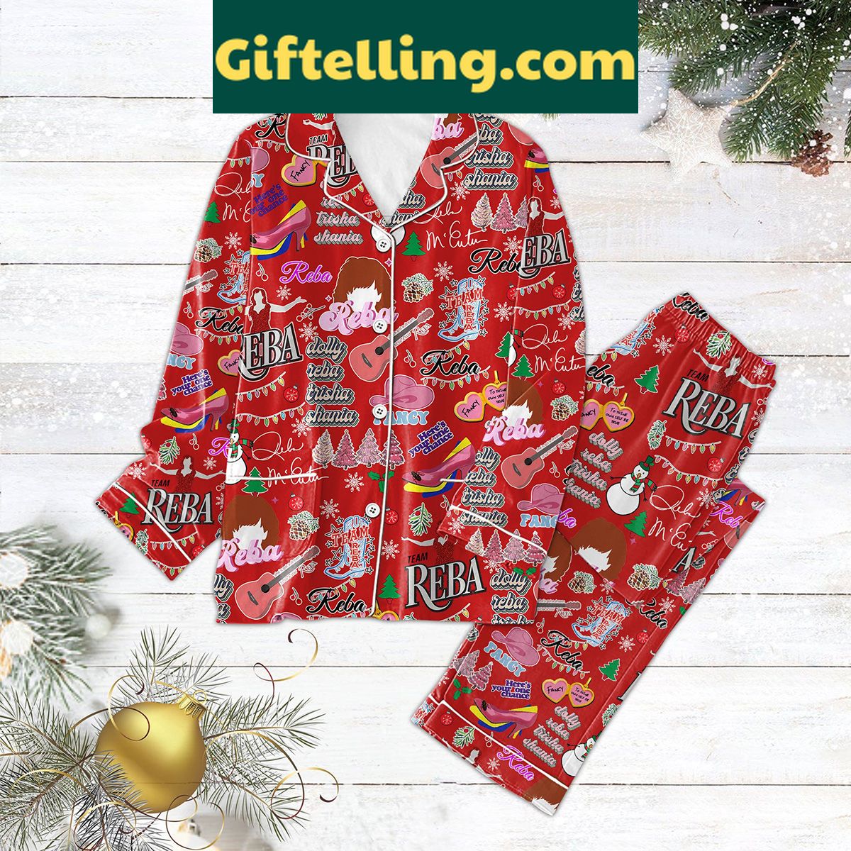 reba-team-heres-our-one-chance-loungewear-pajama-set-1 Reba Team Here's Our One Chance Pajamas Set in a fun design