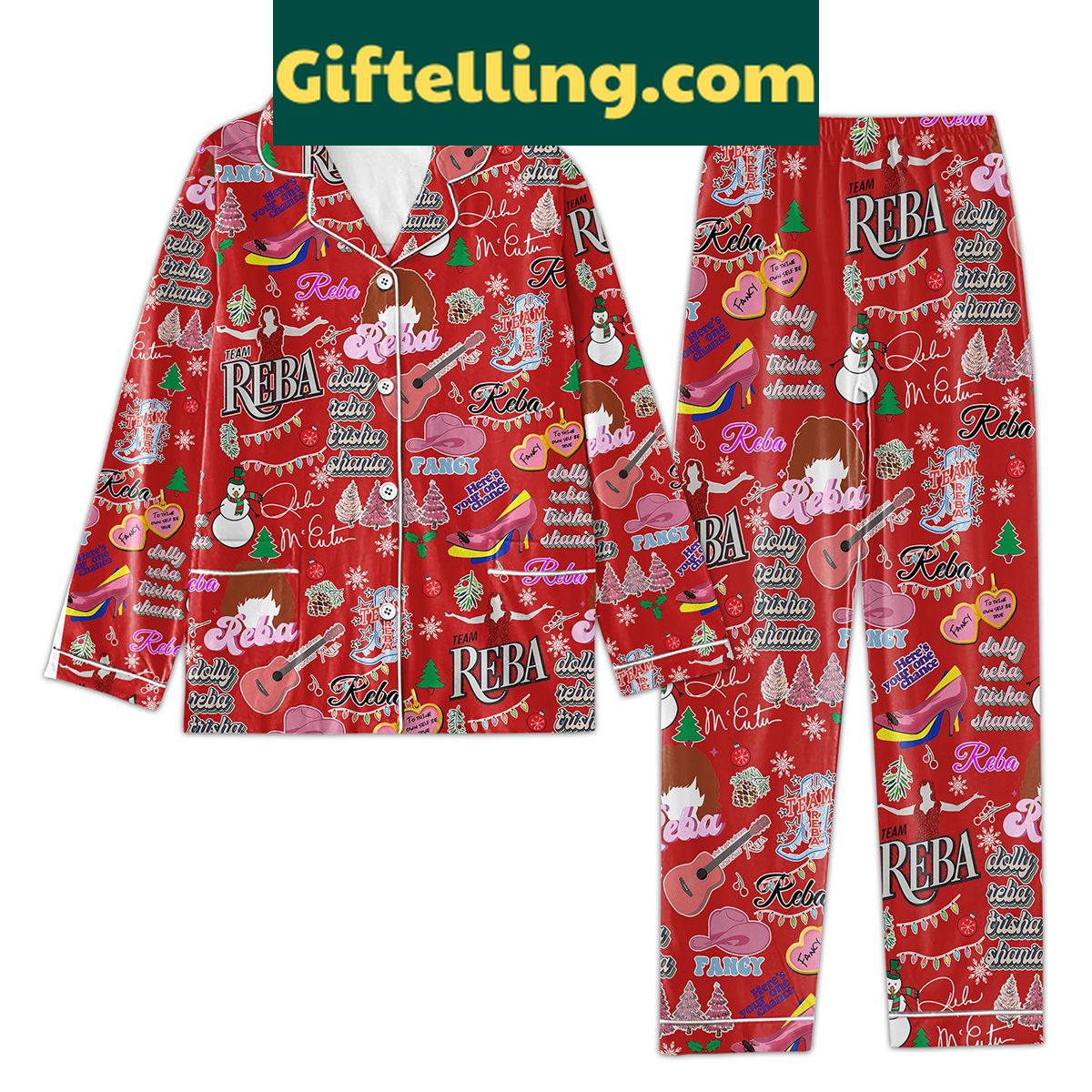 reba-team-heres-our-one-chance-loungewear-pajama-set-2 Reba Team Here's Our One Chance Pajamas Set in a fun design