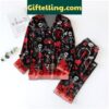 Women's red pajamas set with a rebellious statement design