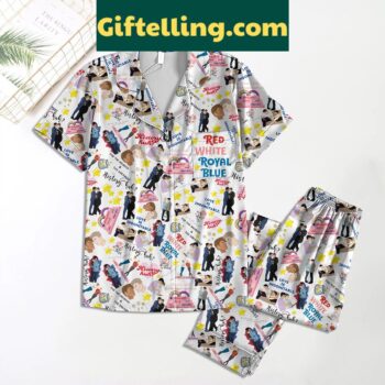 Red White & Royal Blue Love Is Indomitable Pajamas Set loungewear