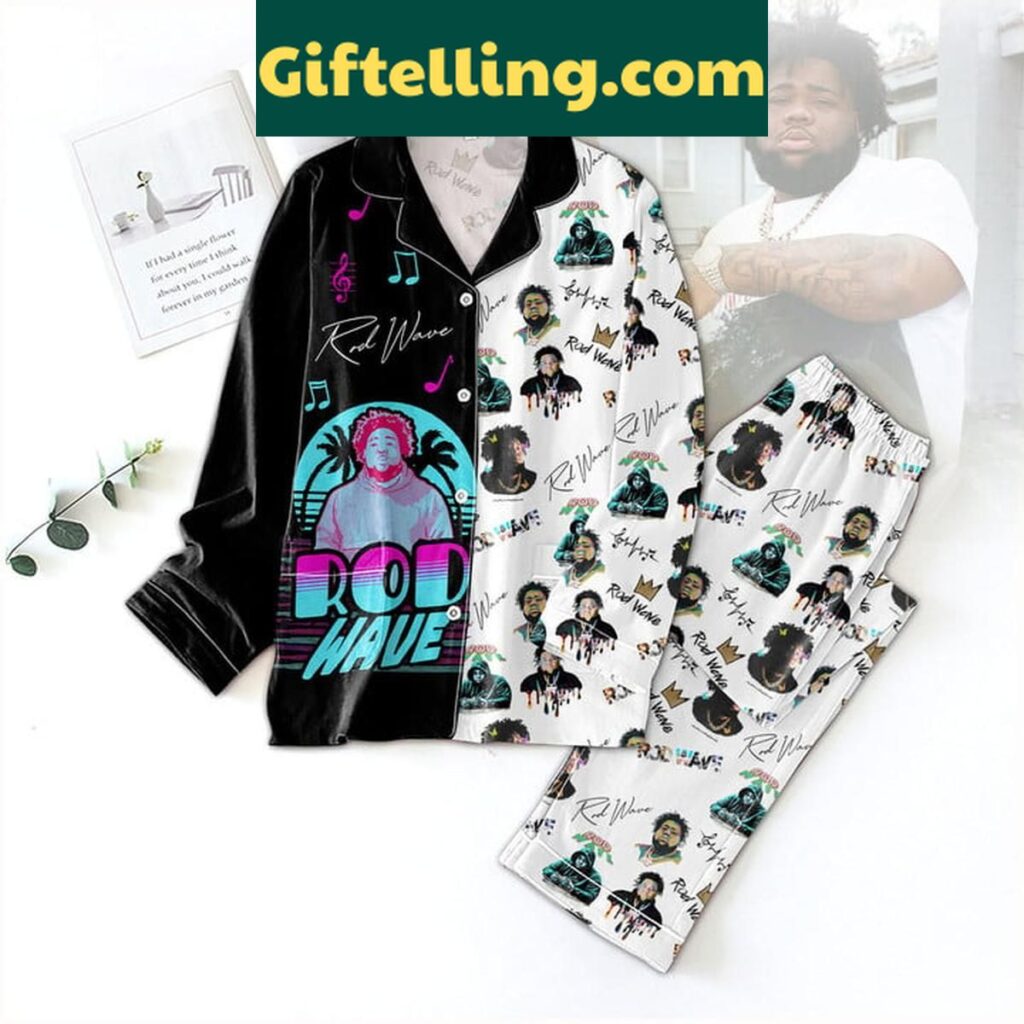 Rod Wave Last Lap Turtle Race Polyester Pajamas Set, featuring a fun turtle character and vibrant colors