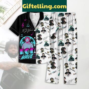 Rod Wave Last Lap Turtle Race Polyester Pajamas Set, featuring a fun turtle character and vibrant colors