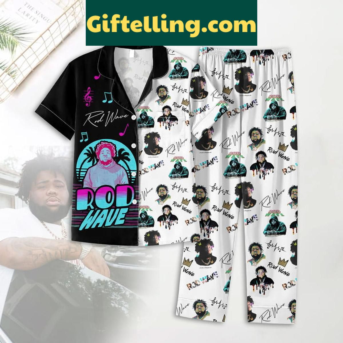 Rod Wave Last Lap Turtle Race Polyester Pajamas Set Rod Wave Last Lap Turtle Race Polyester Pajamas Set, featuring a fun turtle character and vibrant colors