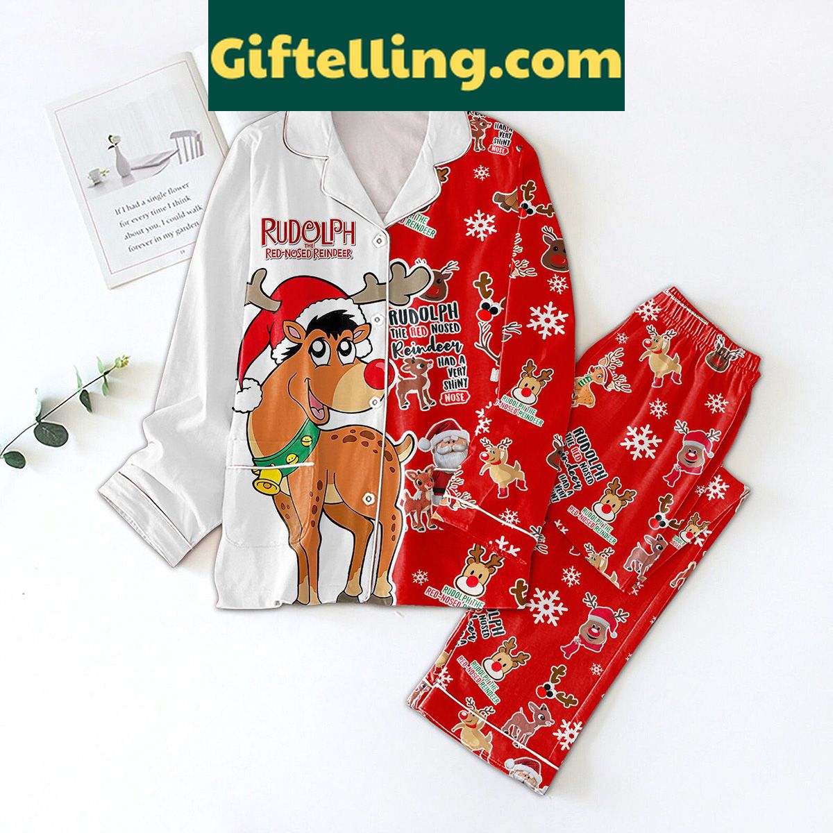 rudolph-the-red-nosed-reindeer-christmas-pajama-set-for-kids-1 Rudolph The Red Nosed Reindeer kids Christmas pajama set