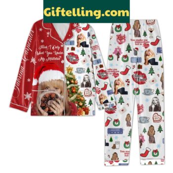 Sabrina Carpenter Think I Only Want You Under My Mistletoe Polyester Pajamas Set for Women