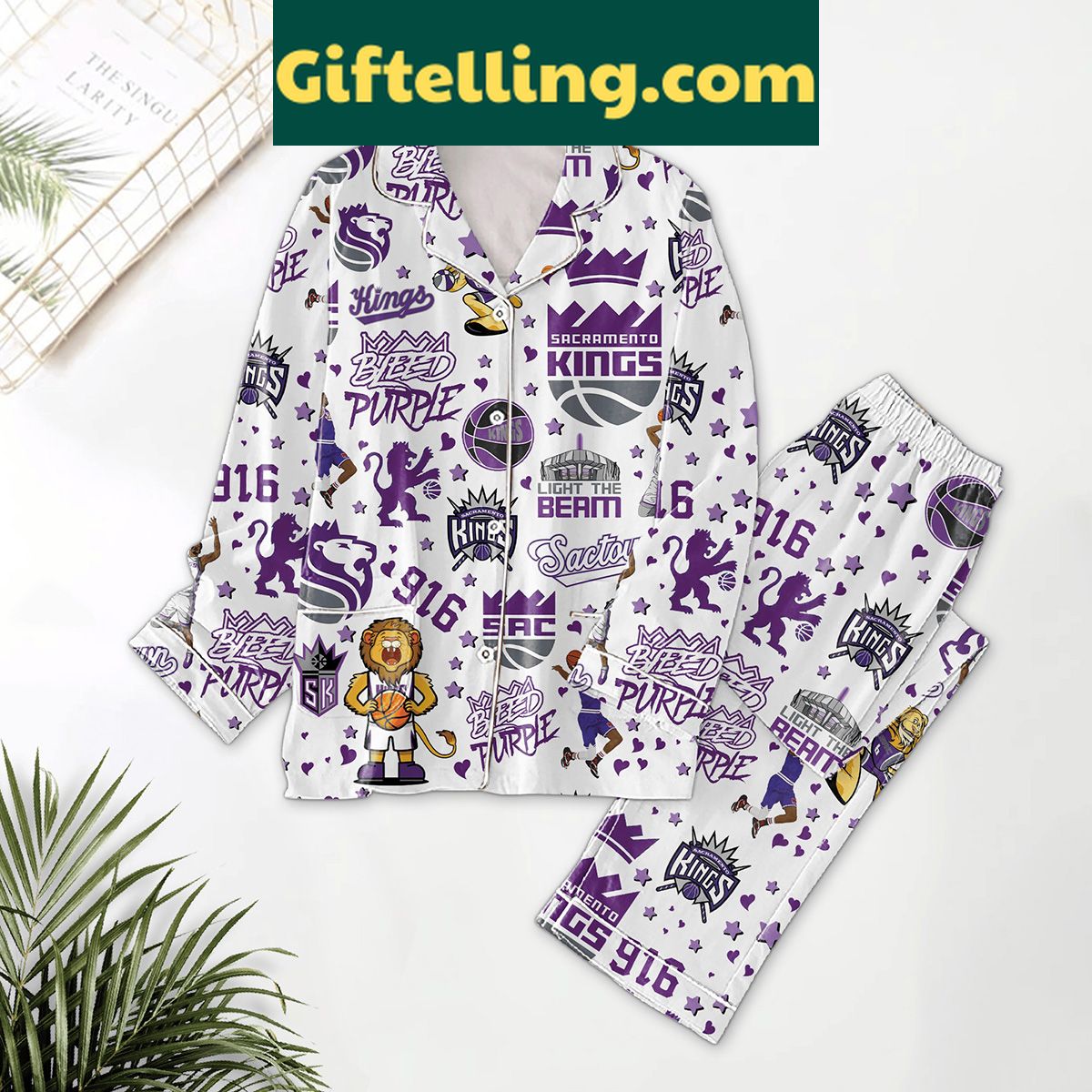 sacramento-kings-bleed-purple-polyester-pajamas-set-sleep-in-team-spirit-2 Sacramento Kings polyester pajamas set for men and women