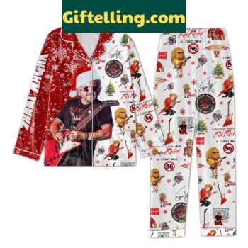 Sammy Hagar Red Rocker Christmas Polyester Pajamas Set seen from the front
