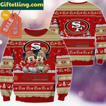 San Francisco 49ers NFL Mickey Minnie Ugly Christmas Sweater