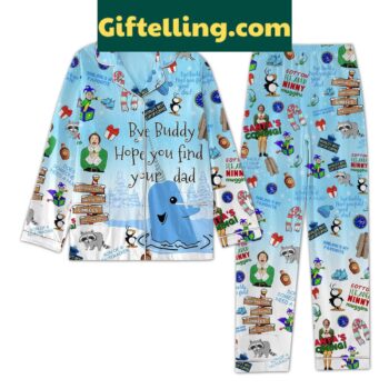 Santa s Coming Daddy Pajamas product image showing design and team colors