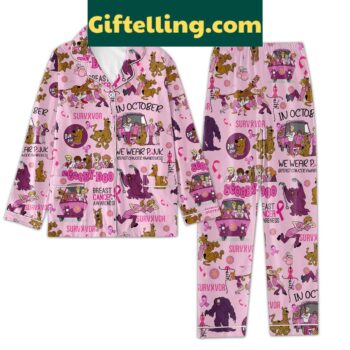 Scooby Doo Breast Cancer Awareness Pajamas Set for Women