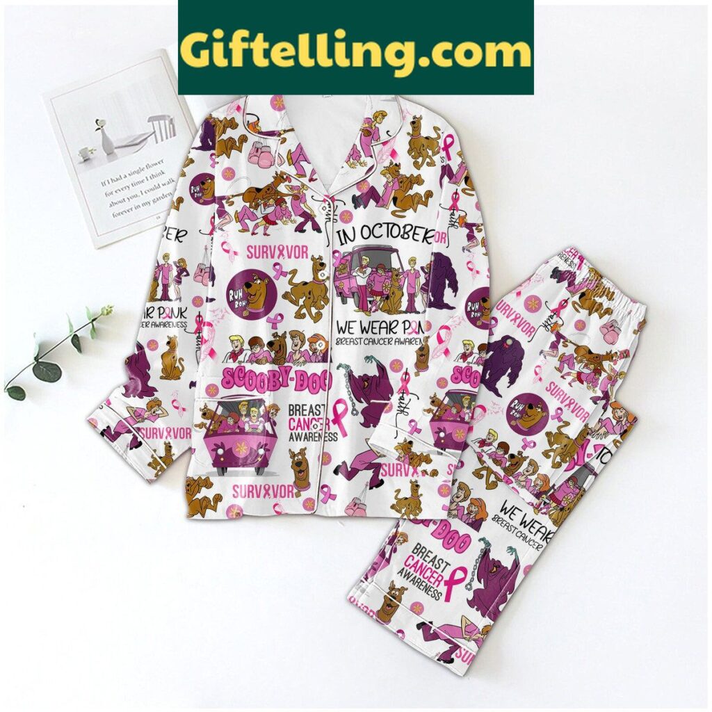 Scooby Doo Pink Breast Cancer Awareness Survivor Pajamas Set