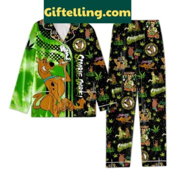 Scooby-Doo Neon Galaxy of Cannabis Polyester Pajamas Set