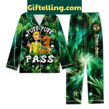 Scooby Doo Puff Puff Pass Cannabis Polyester Pajamas Set